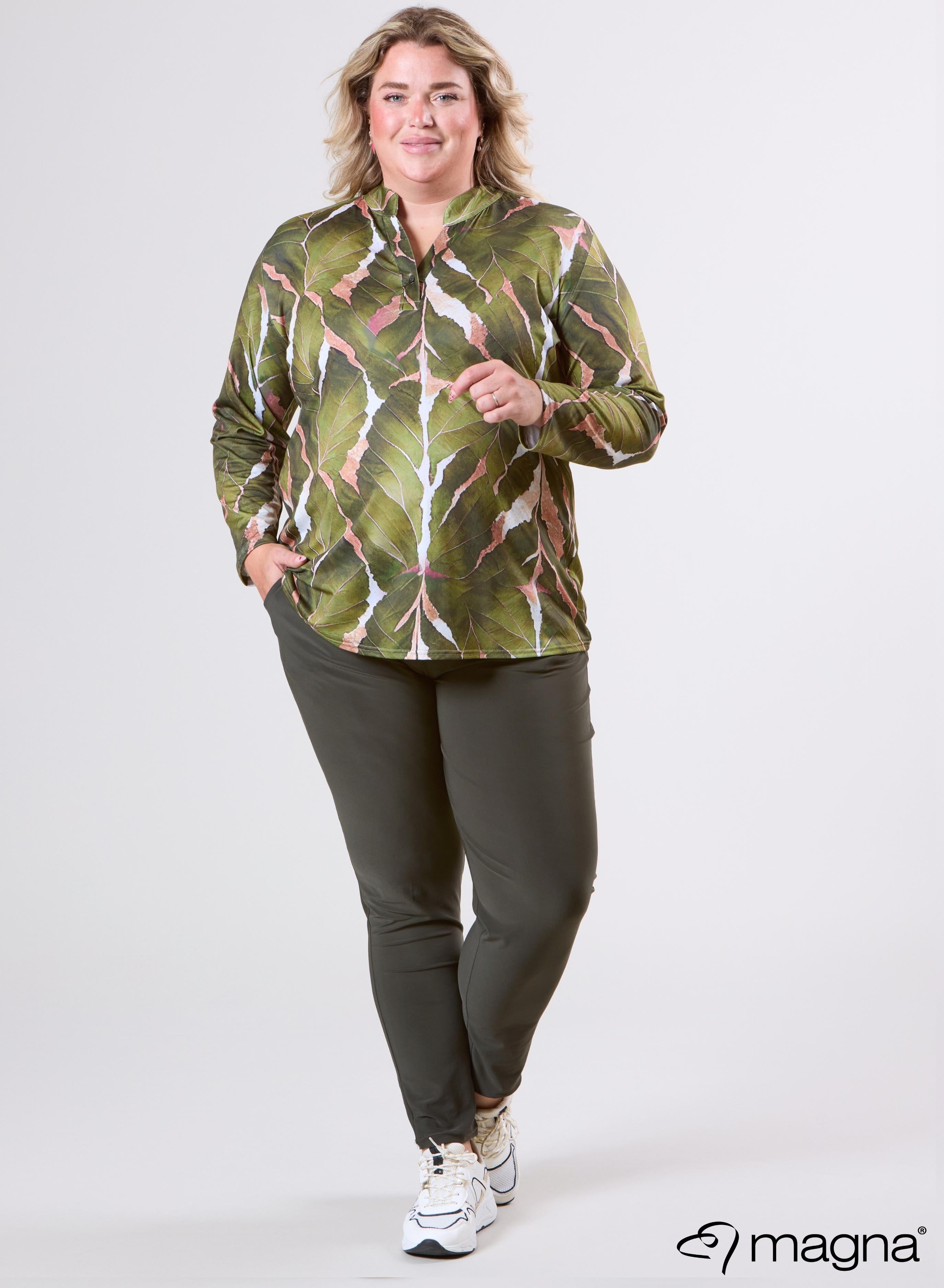 Magna Top met Lange Mouwen Autumn Leaves Groen