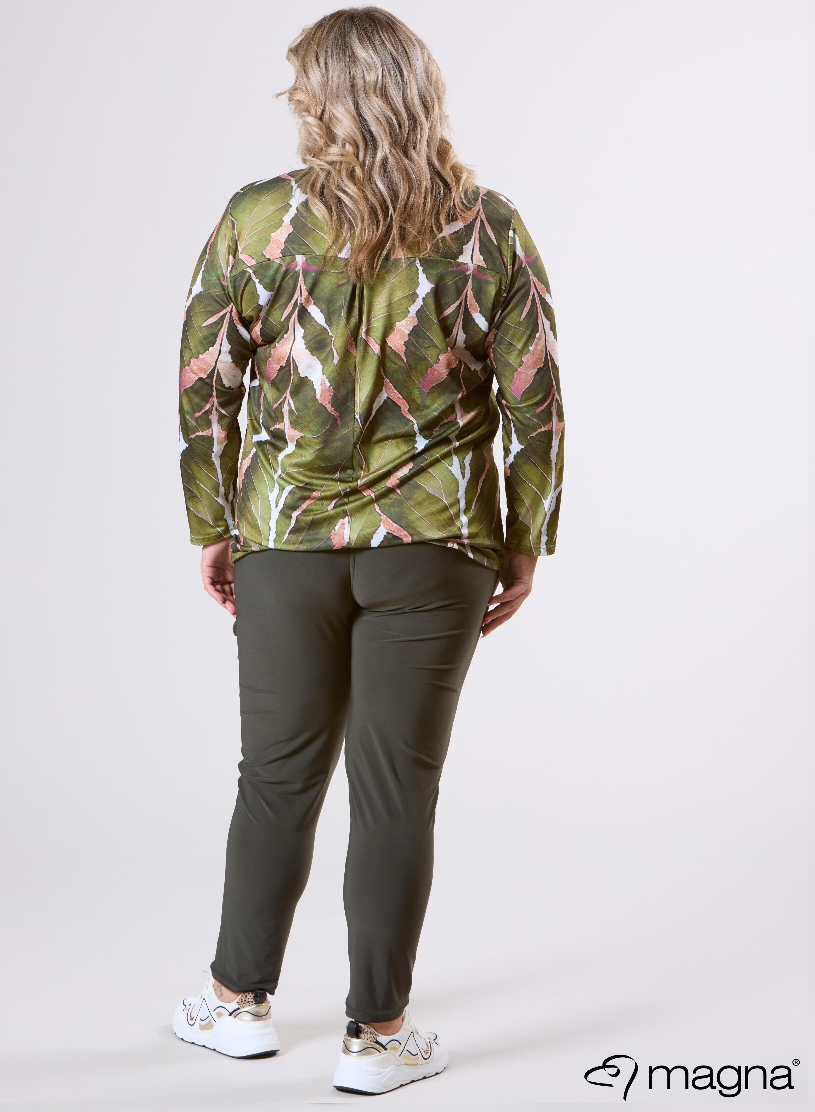 Magna Top met Lange Mouwen Autumn Leaves Groen