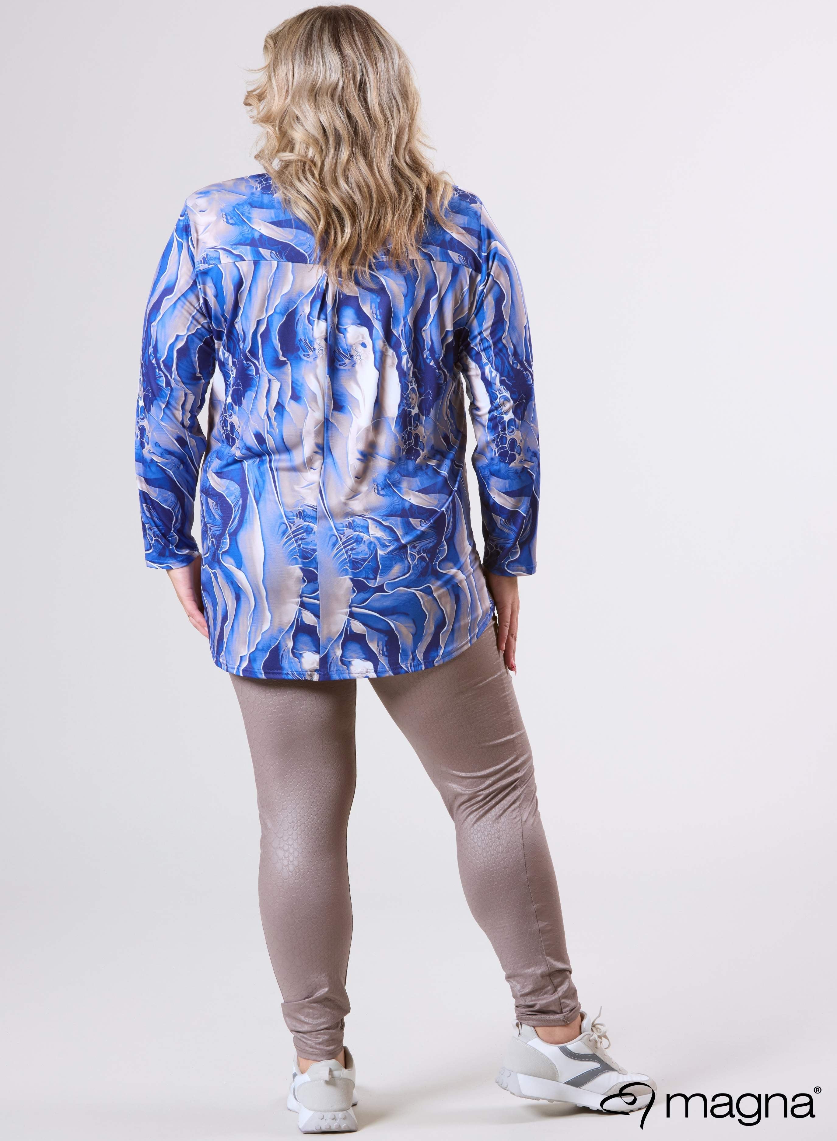 Magna Top met Lange Mouwen Pebble Waves Blauw