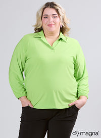 Magna Easy Wear blouse met elastiek, limoengroen