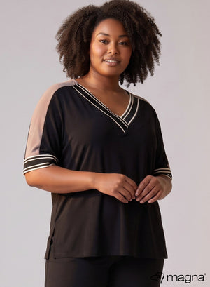 Magna Wide Trim Shirt Middel Wide Schwarz