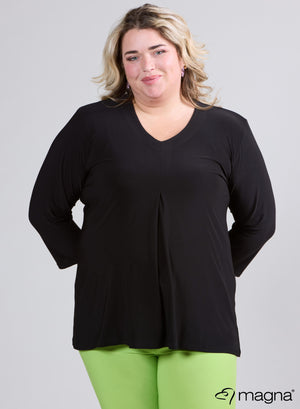 Magna Relaxed Split A-lijn Shirt Zwart