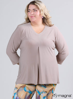 Magna Relaxed Split A-lijn Shirt Zand