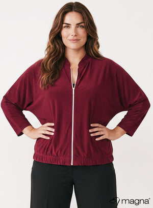Magna Travel Zipper Jacket Wine Red