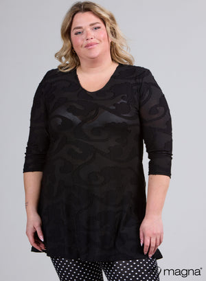 Magna Mesh Aline Shirt / Tunika Wellendesign Schwarz