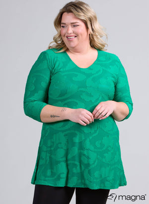 Magna Mesh Aline Shirt / Tunika Wellendesign Grün