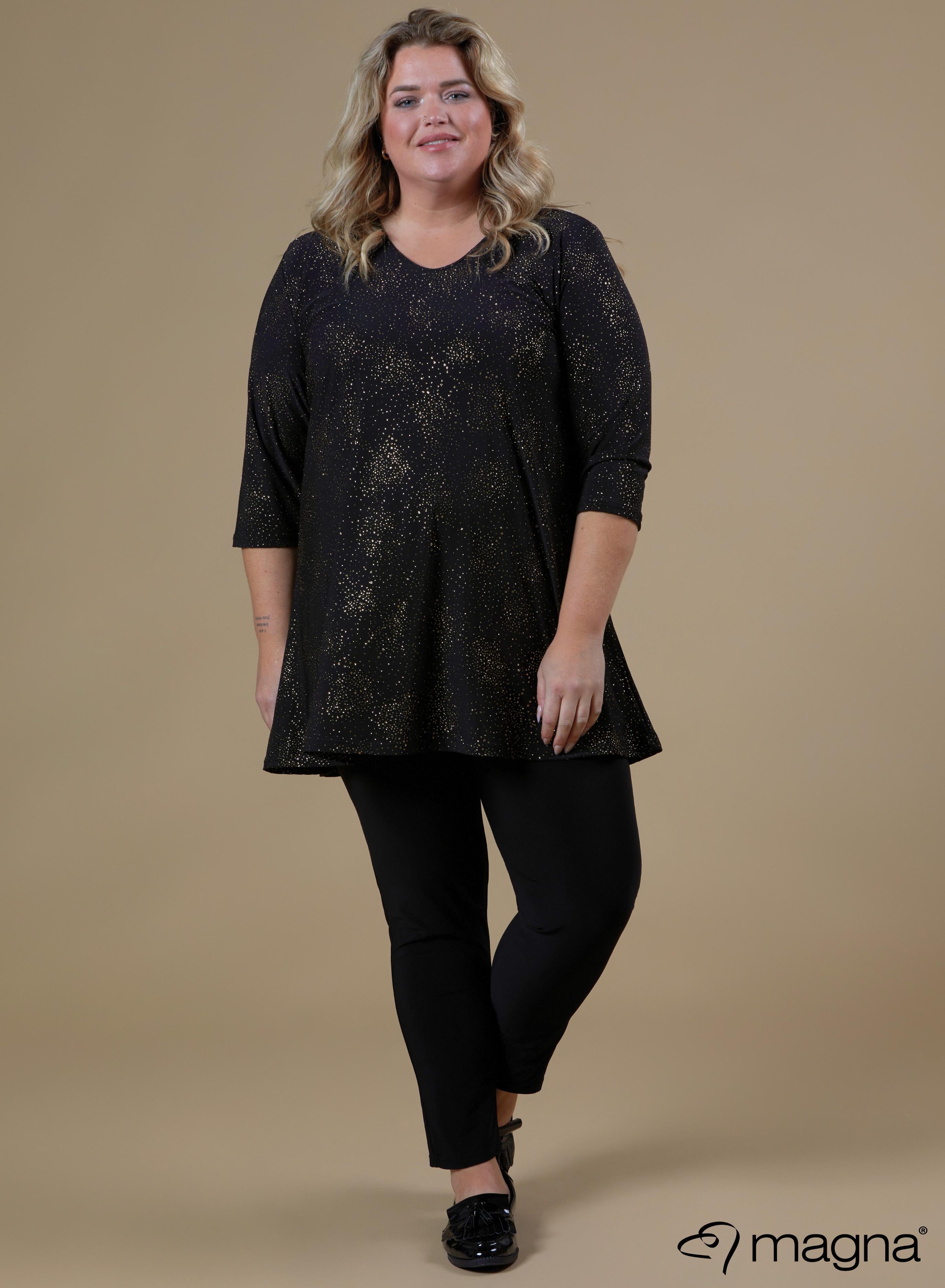 Magna A-line Long Shirt / Tunic Golden Sparkle