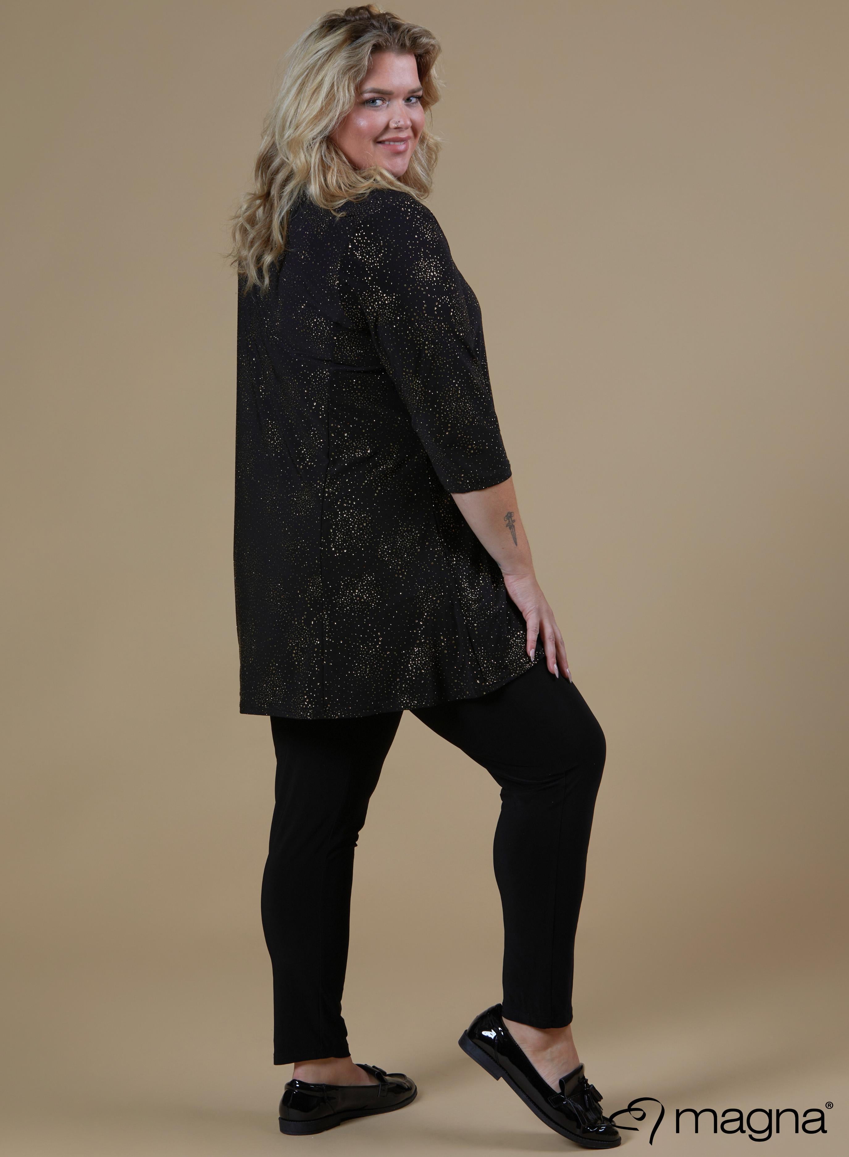 Magna A-line Long Shirt / Tunic Golden Sparkle