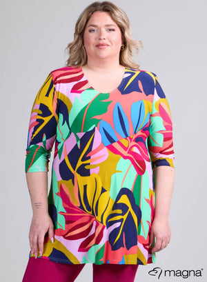 Magna A-line Long Shirt / Tunic Magenta Mint