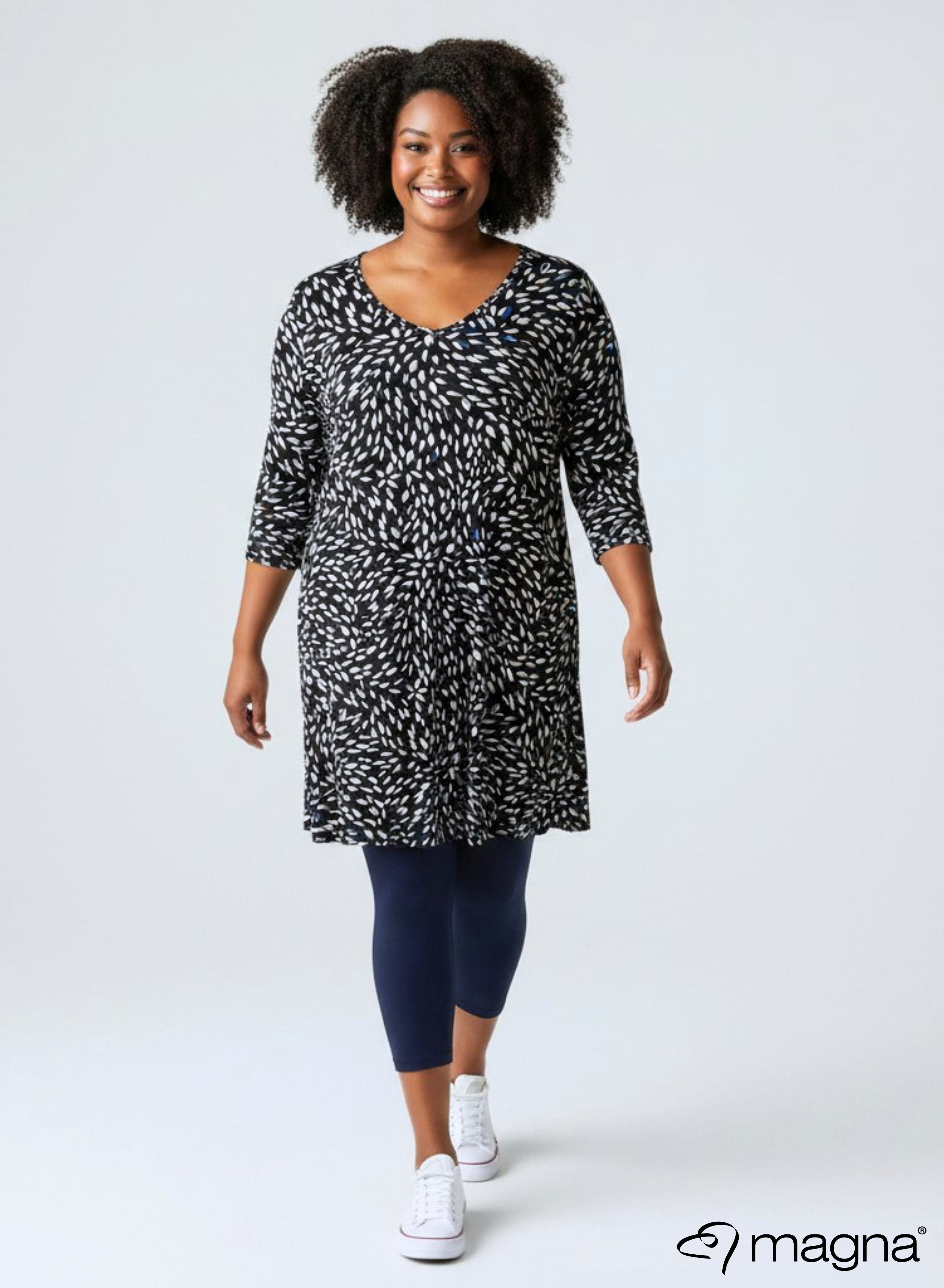 Magna A-line Long Shirt / Tunic Drops Blue
