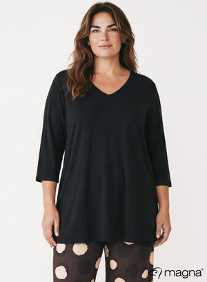 Magna A-Linien Longshirt / Tunika Schwarz