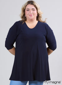 Magna A-lijn Travel Shirt / Tuniek Marineblauw