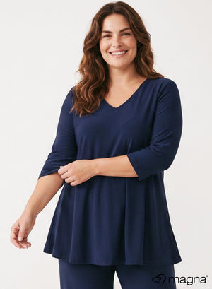 Magna A-lijn Travel Shirt / Tuniek Marineblauw