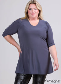 Magna A-line Long Shirt/Tunic D. Grey