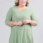 Magna A-lijn lange Travel Shirt/Tuniek L. Khaki