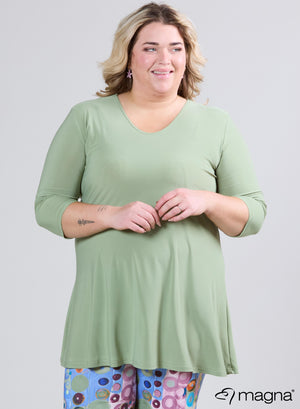 Magna A-line Long Shirt/Tunic L. Khaki