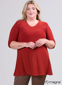 Magna A-line Long Shirt / Tunic Rust