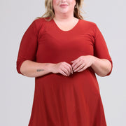 Magna A-line Long Shirt / Tunic Rust