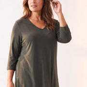 Magna A-Linien Longshirt / Tunika Olivgrün
