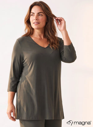 Magna A-lijn Travel Shirt / Tuniek Olijfgroen