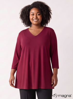 Magna A-Linie Longshirt / Tunika Weinrot