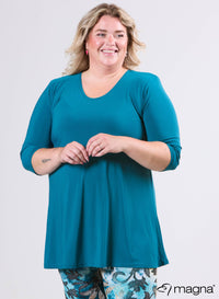 Magna A-line Long Shirt / Tunic Petrol