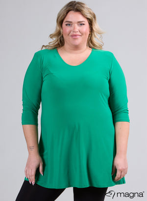 Magna A-line Long Shirt / Tunic Forrest Green