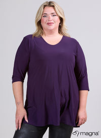 Magna A-lijn Travel Shirt / Tuniek Donkerpaars