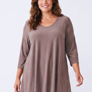 Magna A-Linie Longshirt / Tunika Taupe