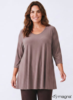 Magna A-lijn Travel Shirt / Tuniek Taupe