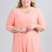 Magna A-lijn lange blouse/tuniek DS. Oranje