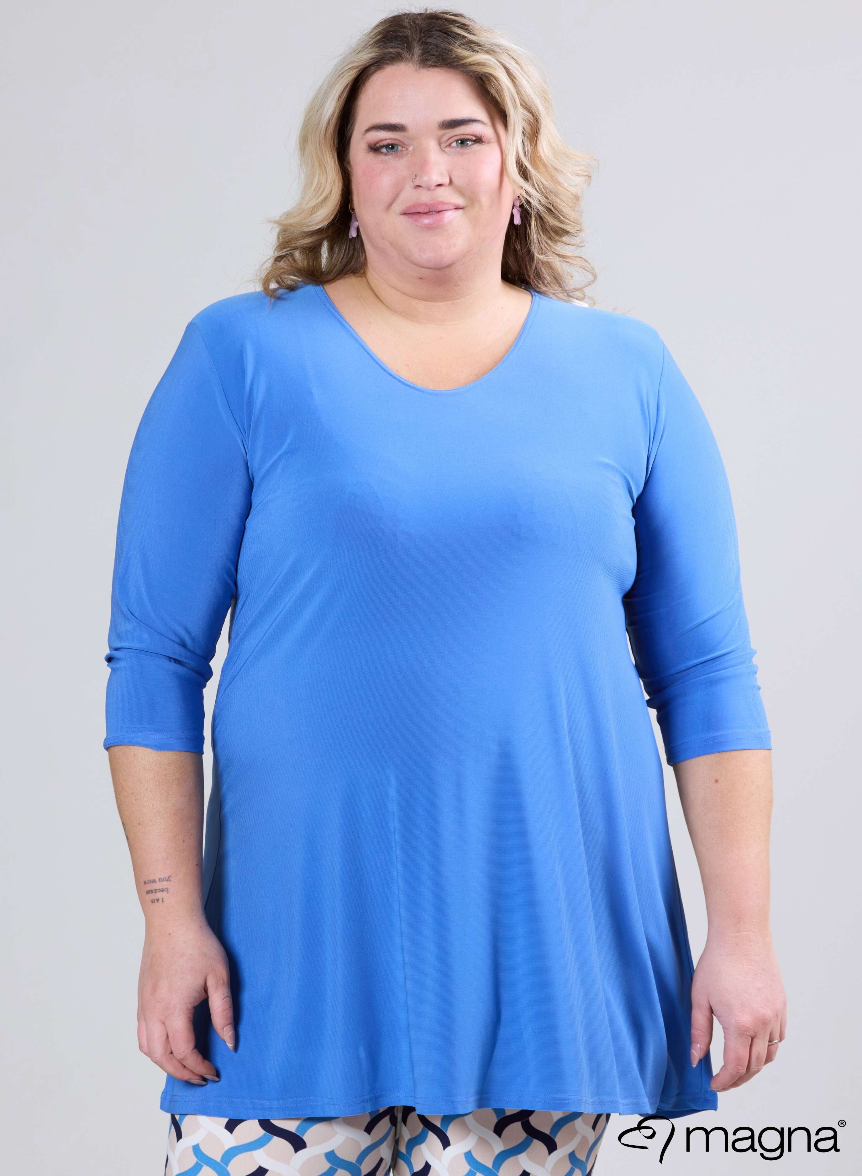 Magna A-line Long Shirt/Tunic Dark Sky Blue