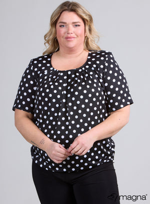 Magna Puffy Shirt Elastic Medium Polka Schwarz