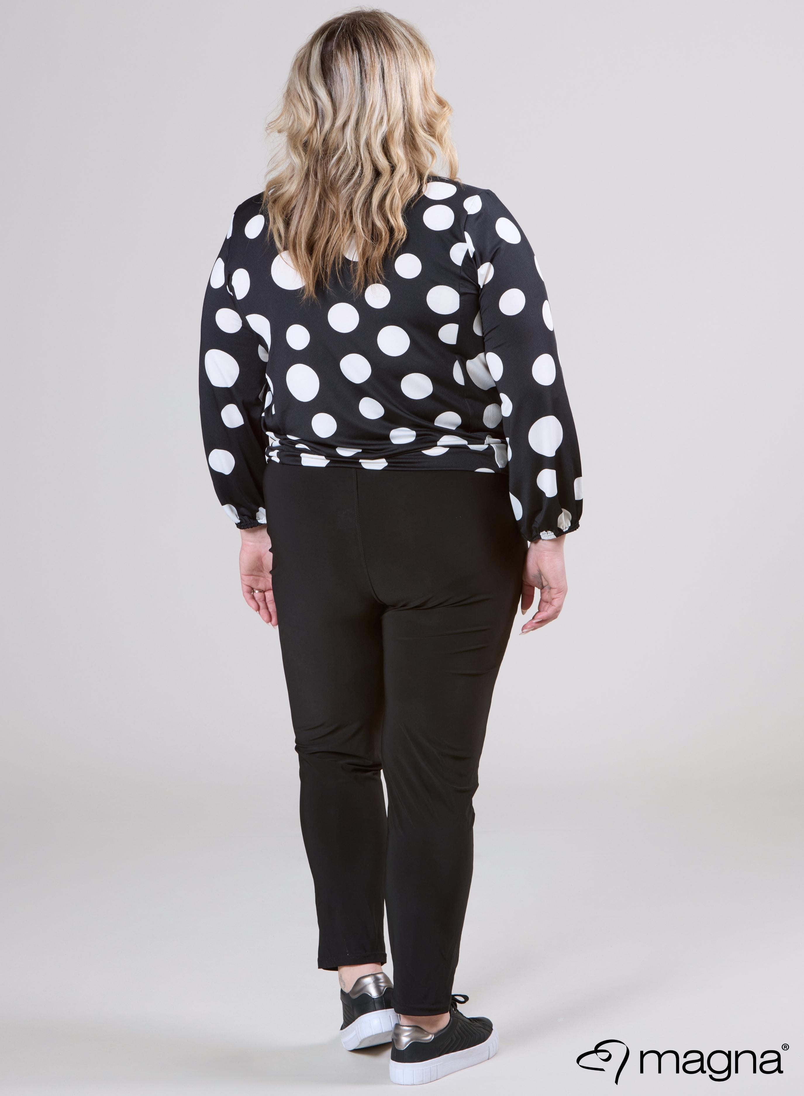 Magna Puff Shirt With Elastic Band Big Polka B/W