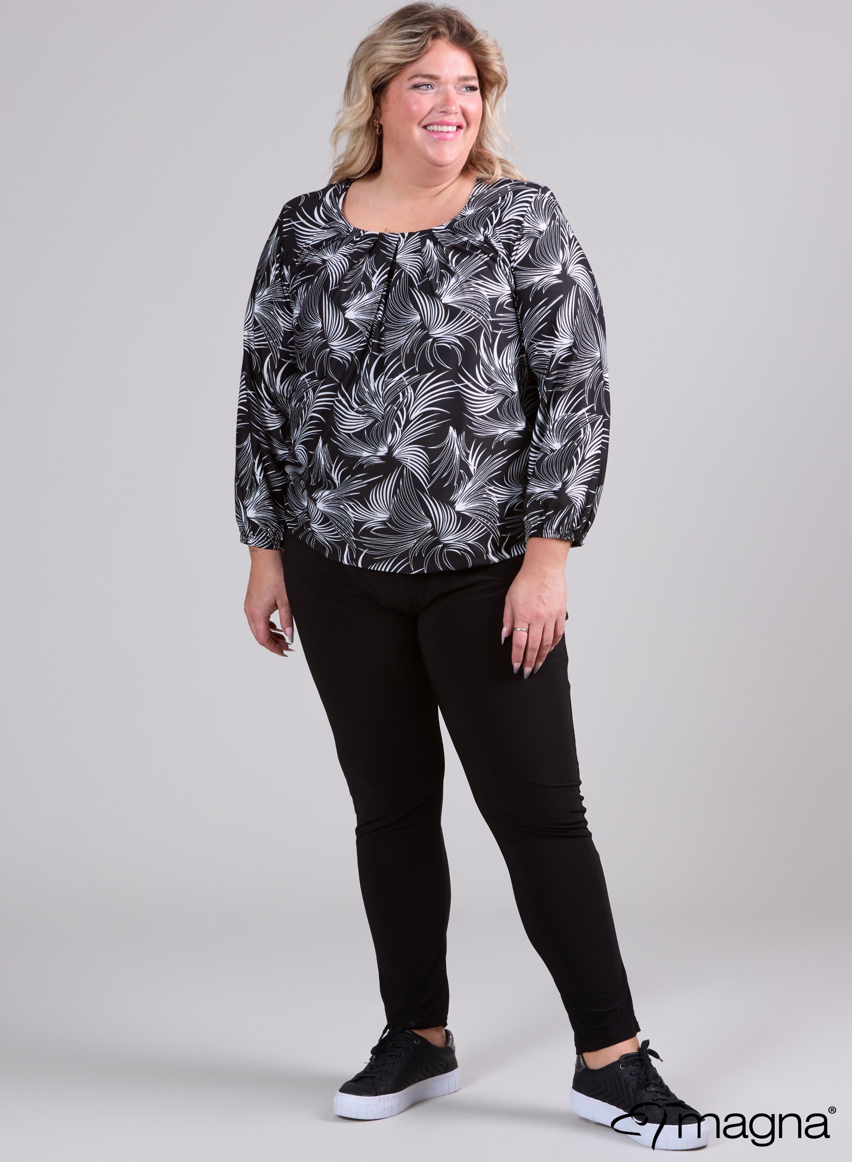 Magna Puff Shirt With Elastic Band Thin Waves Black