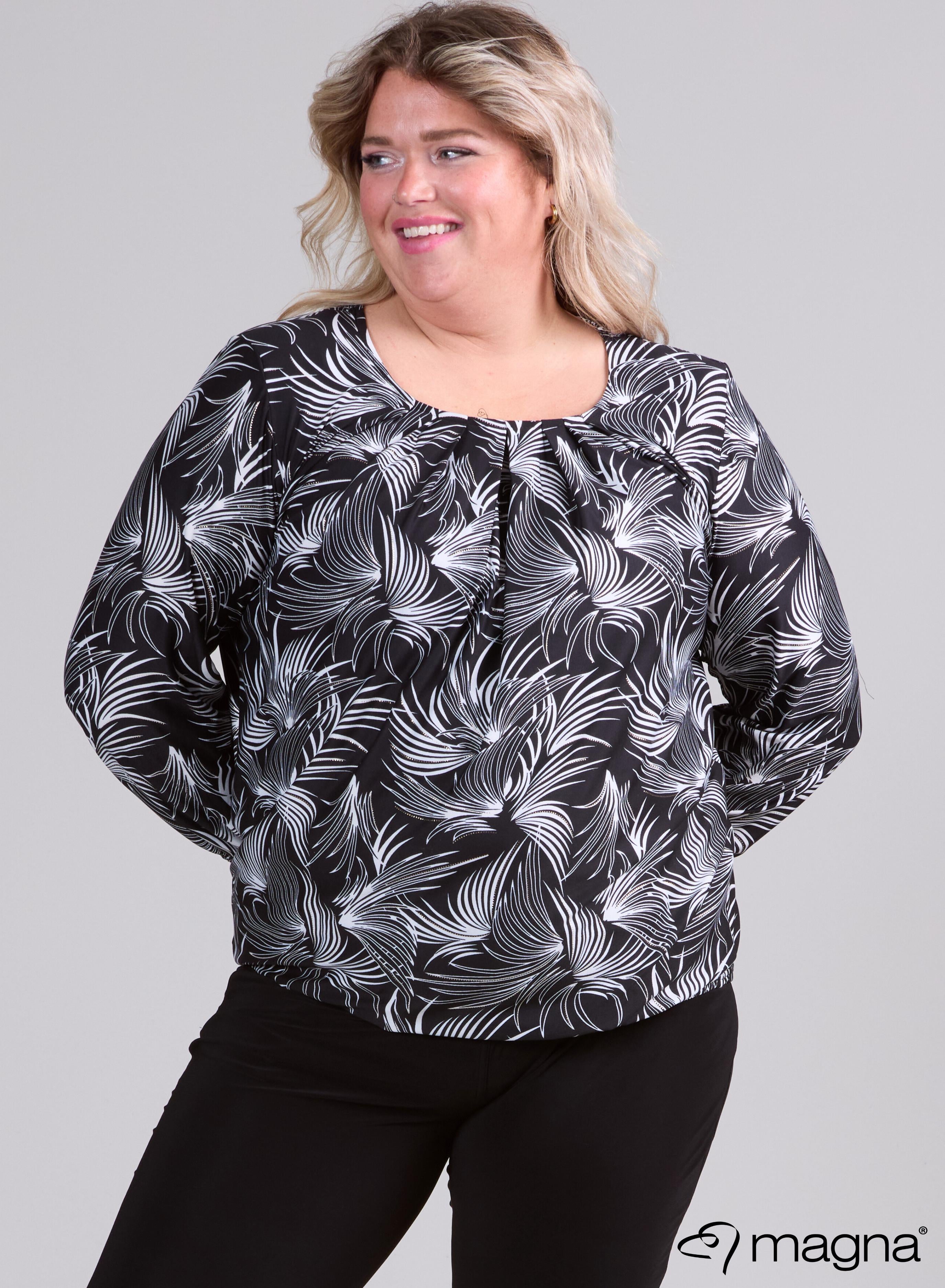 Magna Puff Shirt With Elastic Band Thin Waves Black