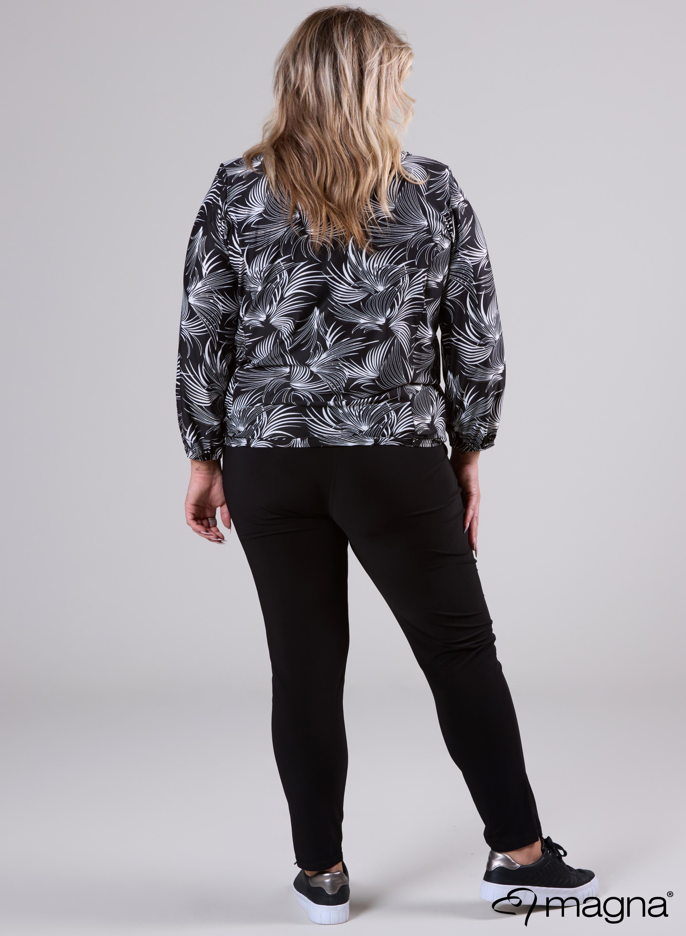 Magna Puff Shirt With Elastic Band Thin Waves Black