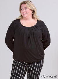 Magna Puff Shirt With Elastic Band Black