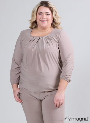 Magna Puff Shirt mit Gummiband Sand