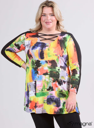 Magna Top/Tunika mit Trägern, Picasso-Print