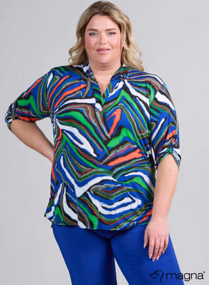 Magna Roll-up-Shirt Multi Zebra Blue