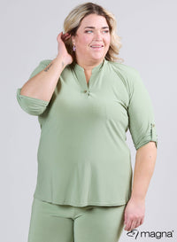 Magna Roll up Classic Shirt L. Khaki