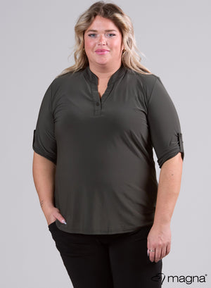 Magna Roll up Classic Shirt Khaki