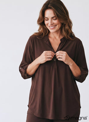 Magna Roll-up Classic Shirt Bruin