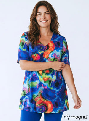 Magna Short Sleeve A line Shirt Multicolor Universe Design