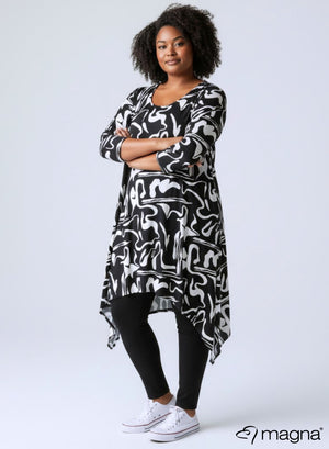 Magna A-lijn Punt Tuniek Zwart-Wit Freestyle