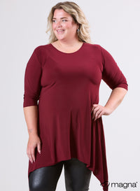Magna A-line Pointed Tunic Wine Red