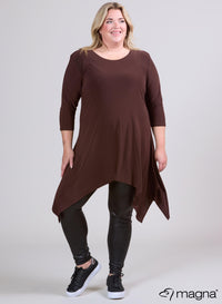 Magna A-line Pointed Tunic Brown
