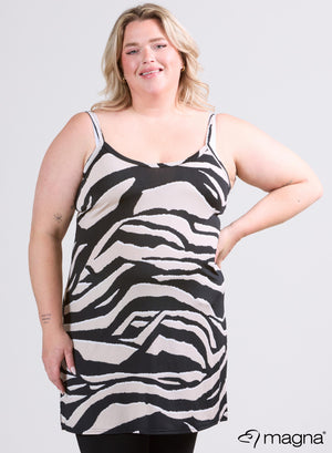 Magna Long Spaghetti Tuniek Zebra Taupe