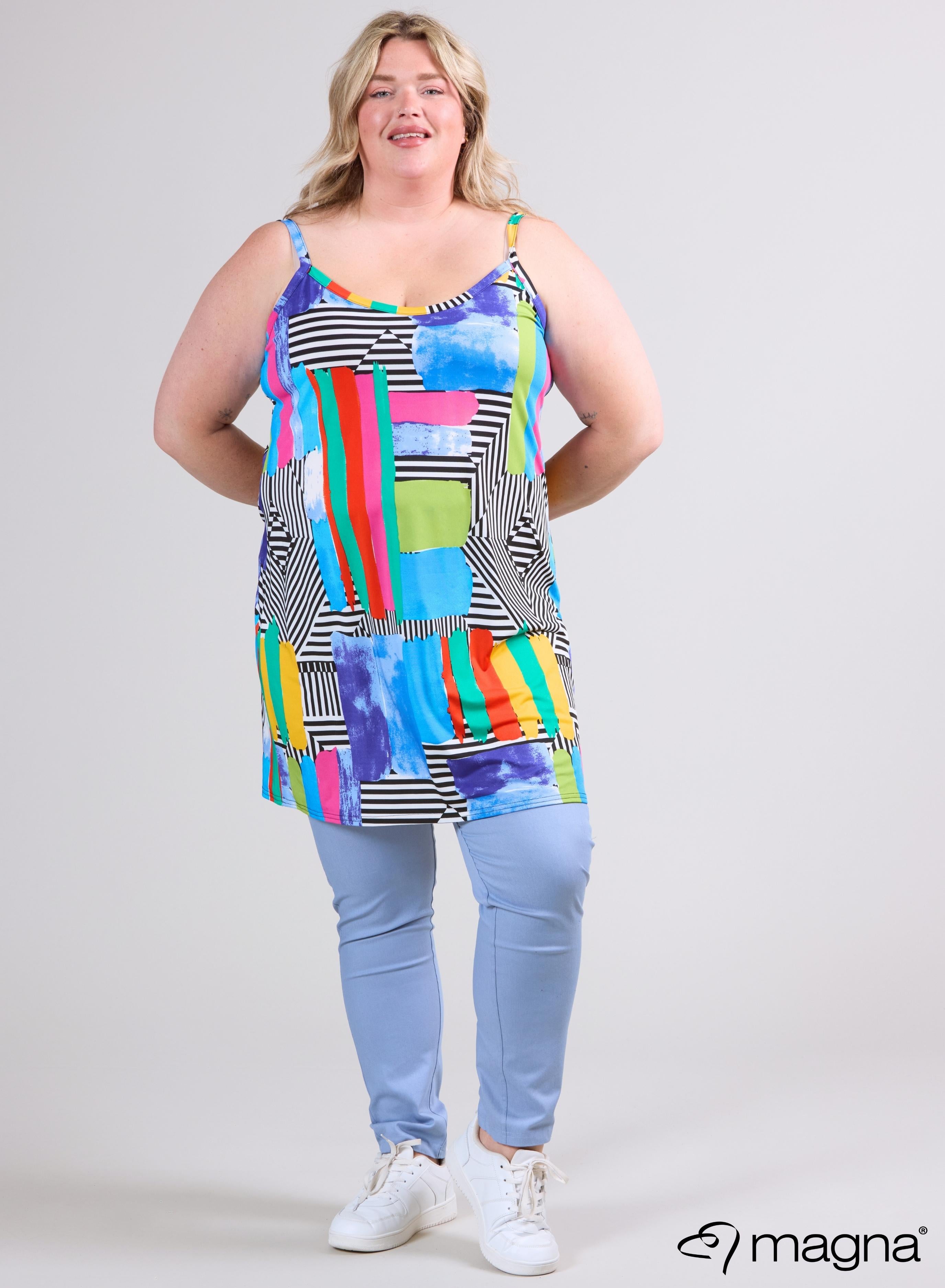 Magna Long Spaghetti Tunic Tv-Print